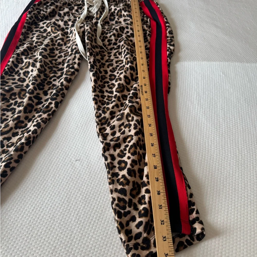 Veronica Beard Leopard Print Joggers with Red Trim - Picture 13 of 14
